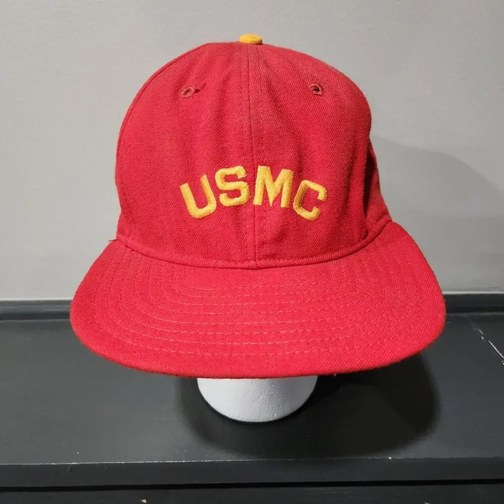 VTG 80s‎ USMC United States Marine Corps New Era Snapback Med Large Hat Cap USA